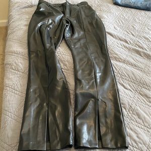 Abercrombie leather pants with slit